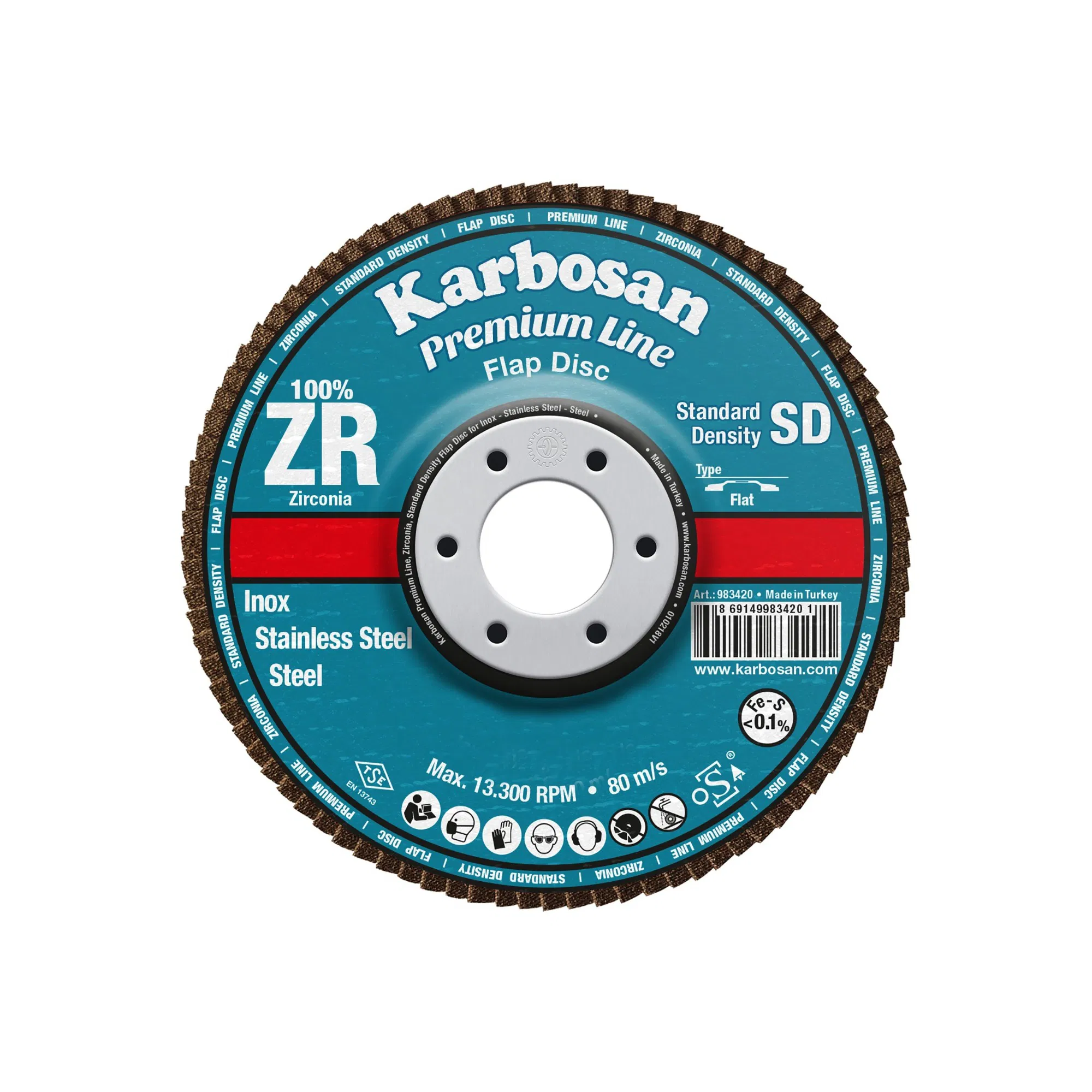 KARBOSAN ZİRKONYUM FLAP DİSK 115x22 80 KUM(983465) KARBOSAN ZİRKONYUM FLAP DİSK 115x22 80 KUM(983465)