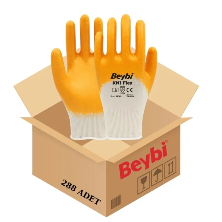 BEYBİ KN1 FLEX NİTRİL ELDİVEN SARI NO: 10