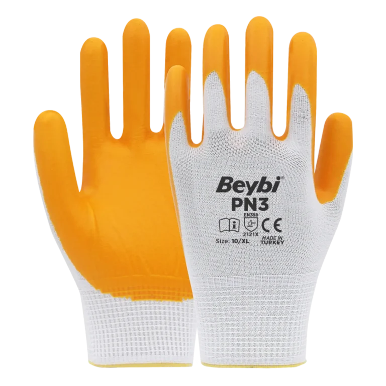 BEYBİ PN3 NAYLON NİTRİL ELDİVEN SARI NO: 10
