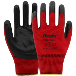 BEYBİ PN3 ZEBRA ELDİVEN KIRMIZI SİYAH NO: 10