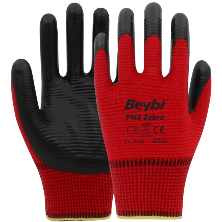 BEYBİ PN3 ZEBRA ELDİVEN KIRMIZI SİYAH NO: 10