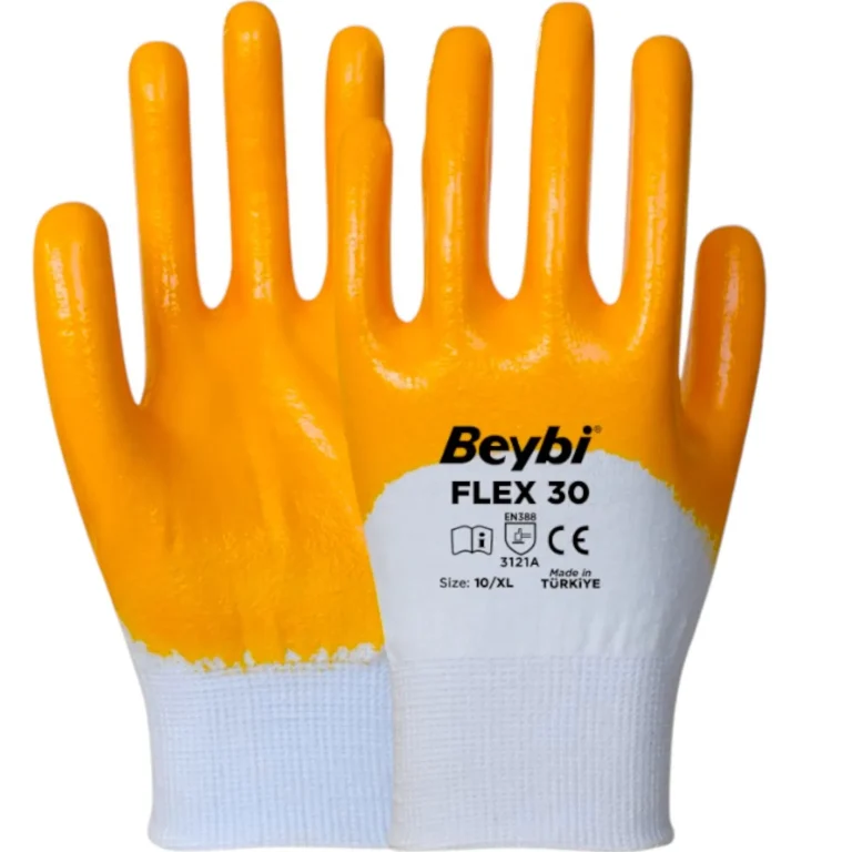 BEYBİ FLEX30 NİTRİL ELDİVEN SARI NO: 9