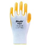 BEYBİ PN10 NAYLON NİTRİL ELDİVEN SARI NO: 9