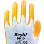 BEYBİ PN10 NAYLON NİTRİL ELDİVEN SARI NO: 9