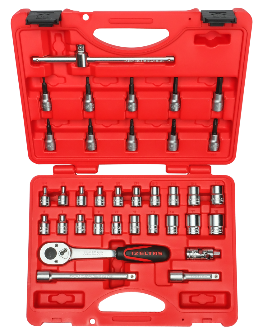 3/8” Altı Köşe Lokma Anahtar & Lokma Allen Set (35 parça, mm) 3/8” Altı Köşe Lokma Anahtar & Lokma Allen Set (35 parça, mm)