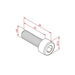 İmbus Cıvata M8x20